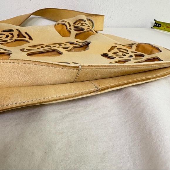 VTG Handmade One of a Kind Artisan Tooled Leather Floral Rose Shoulder Bag Purse - Picture 14 of 16